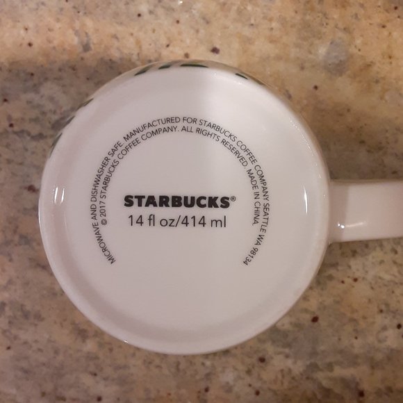 2017 STARBUCKS 14 oz. mug large green mermaid logo - Picture 4 of 4